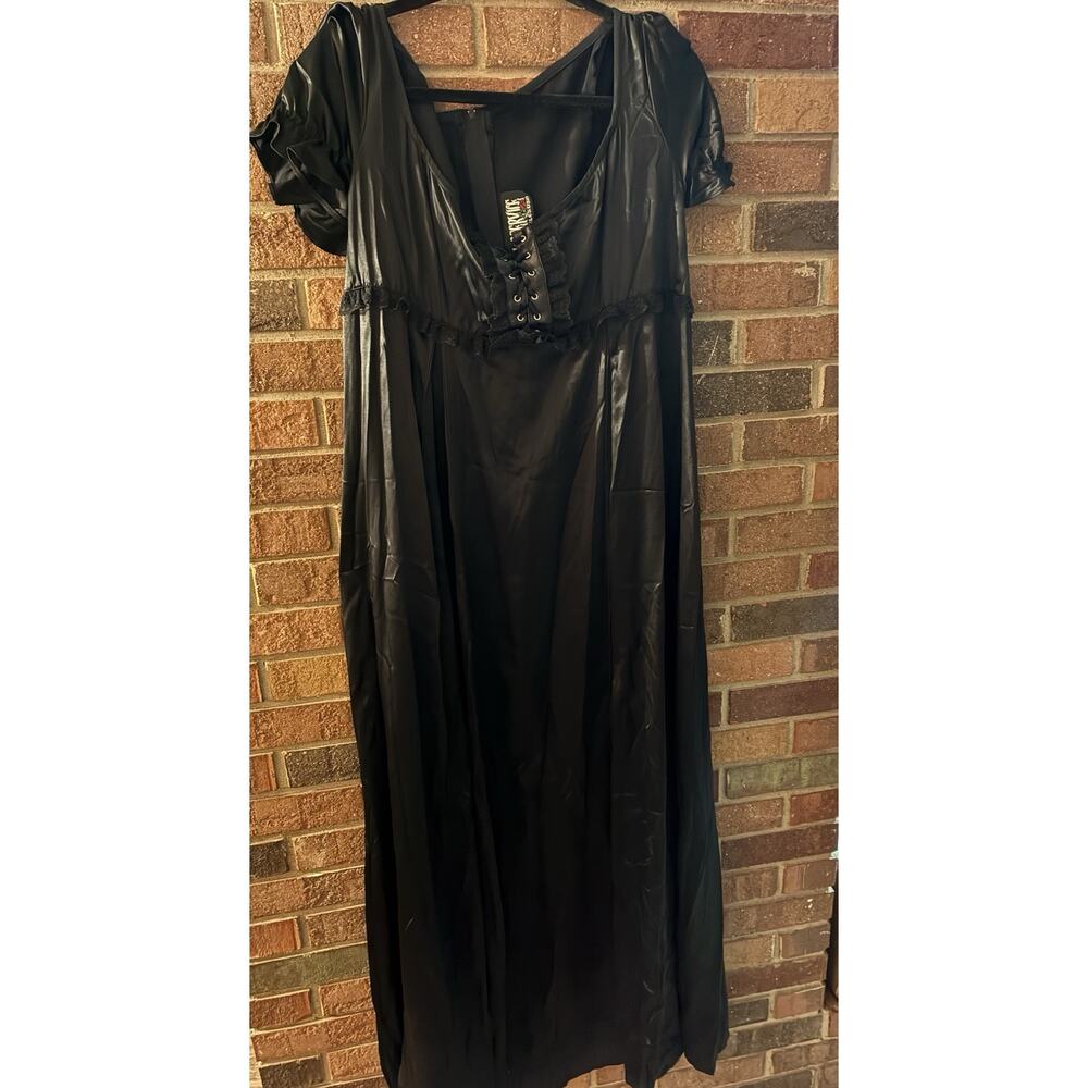 Vintage Lip Service Dress Womens 2xl Helena Maxi Goth Corset Bodice Silky Vamp